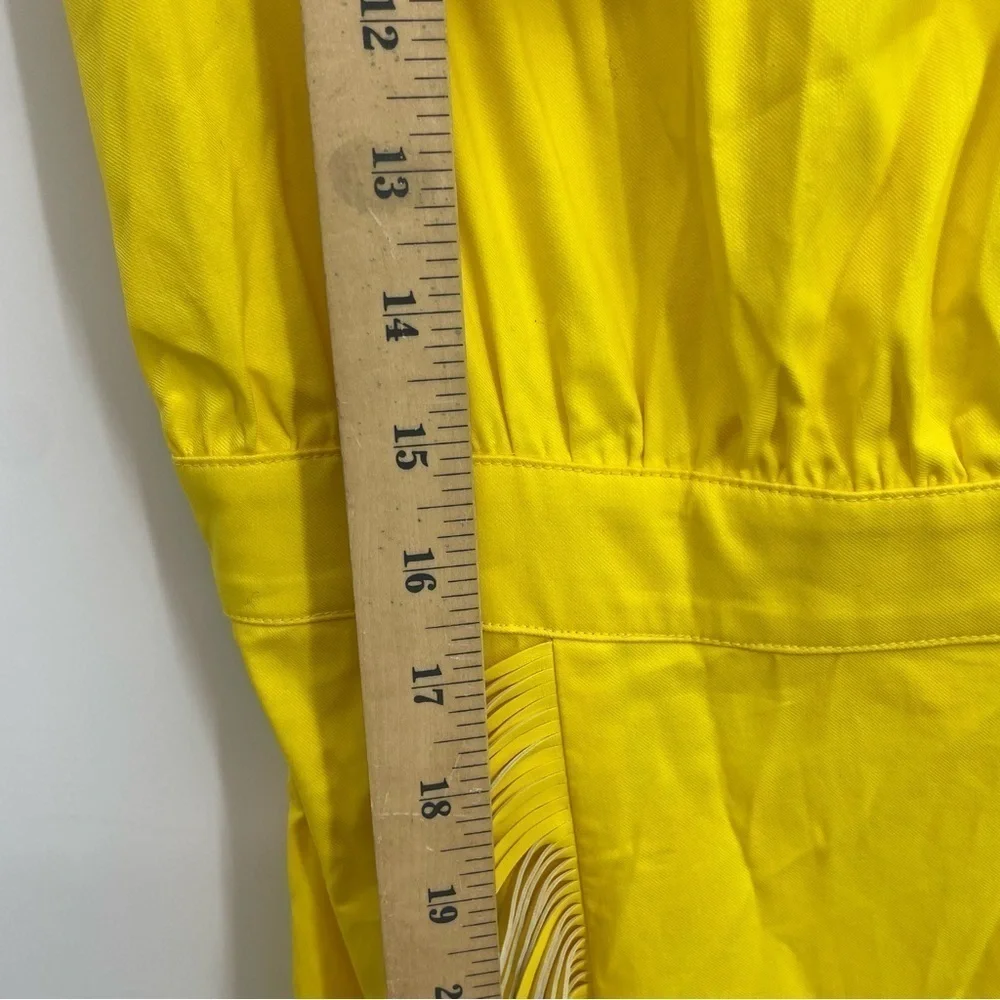 INC international concepts Fringe Trim Midi Dress,‎ Yellow Sz M